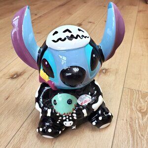 Disney Lilo & Stitch Halloween Skeleton Stitch Ceramic Cookie Jar NEW Costume